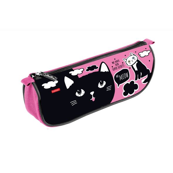 Пенал Hatber 200х95х50мм на молнии мягкий-Cat's life- , 